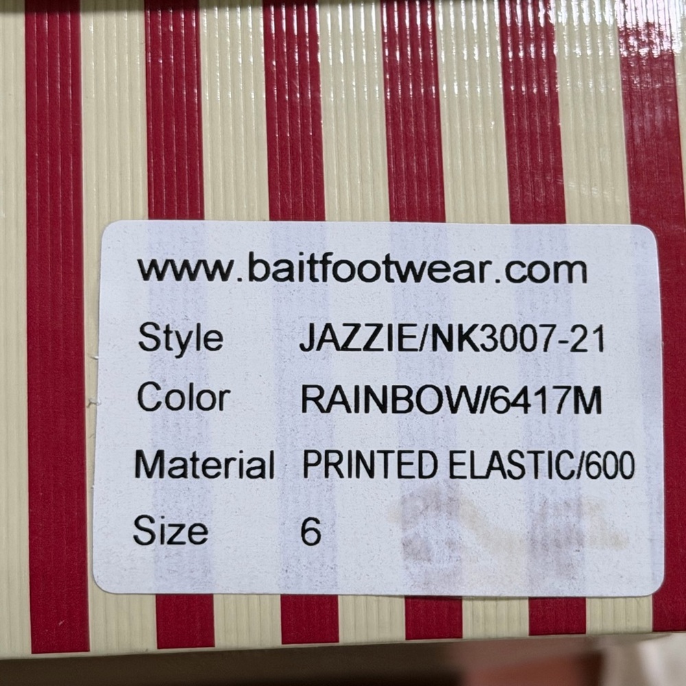 B.A.I.T. Jazzie Rainbow Striped Sandals Wedges - Picture 7 of 8